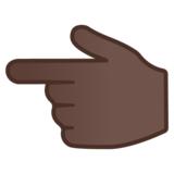 指向左边的手:深色肤色emoji素材一 160x160像素