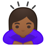 女性鞠躬:中黑肤色emoji素材一 160x160像素
