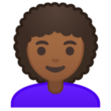 女性:中深色肤色,卷发emoji素材一 160x160像素