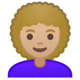 女性:中浅肤色,卷发emoji素材一 160x160像素