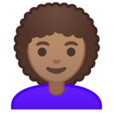 女性:中等肤色,卷发emoji素材一 160x160像素