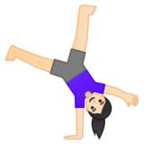 侧手翻的女人:浅肤色emoji素材一 160x160像素