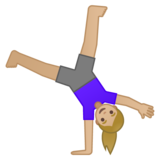 侧手翻的女人:中浅肤色emoji素材一 160x160像素