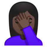 女性面部按摩:深色肤色emoji素材一 160x160像素