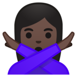 打“不”手势的女人:深色肤色emoji素材一 160x160像素