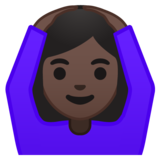 做“好”手势的女人:深色肤色emoji素材一 160x160像素