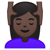 女性按摩:深色肤色emoji素材一 160x160像素