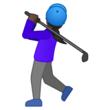 女子高尔夫:深色肤色emoji素材一 160x160像素