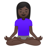 打坐的女人:深色肤色emoji素材一 160x160像素