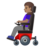 坐电动轮椅的女性:中等肤色emoji素材一 160x160像素