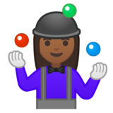 女性杂耍:中黑肤色emoji素材一 160x160像素