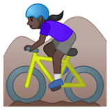 女子山地自行车:深色肤色emoji素材一 160x160像素