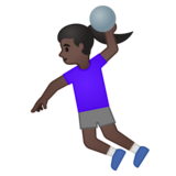 打手球的女人:深色肤色emoji素材一 160x160像素