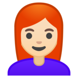 女:浅肤色,红头发emoji素材一 160x160像素