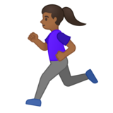 女子跑步:中黑肤色emoji素材一 160x160像素