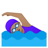 女子游泳:中等肤色emoji素材一 160x160像素