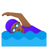 女子游泳:中黑肤色emoji素材一 160x160像素