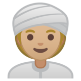 戴头巾的女人:中等浅肤色emoji素材一 160x160像素