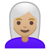 女性:中浅肤色,白发emoji素材一 160x160像素