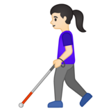 拿拐杖的女人:浅肤色emoji素材一 160x160像素