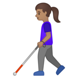 拿拐杖的女人:中等肤色emoji素材一 160x160像素