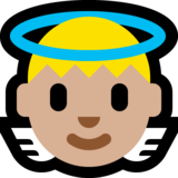 小天使:中等浅肤色emoji素材一 160x160像素