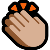 拍手:中等浅肤色emoji素材一 160x160像素