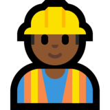 施工人员:中黑肤色emoji素材一 160x160像素