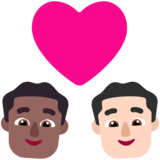 情侣: 男人男人中等-深肤色较浅肤色emoji素材一 160x160像素