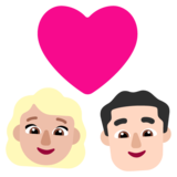 情侣: 女人男人中等-浅肤色较浅肤色emoji素材一 160x160像素