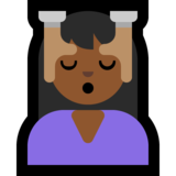 按摩者:中黑肤色emoji素材一 160x160像素