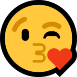 吹出一个吻的脸、飞吻emoji素材一 160x160像素