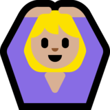 做“好”手势的人:中等浅肤色emoji素材一 160x160像素