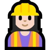 女建筑工人:浅肤色emoji素材一 160x160像素
