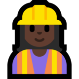 女建筑工人:深色肤色emoji素材一 160x160像素