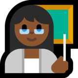 女老师:中黑肤色emoji素材一 160x160像素