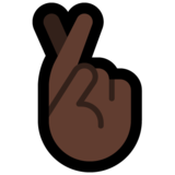 交叉的手指、比心:深色肤色emoji素材一 160x160像素