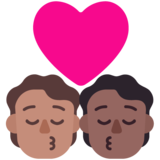 亲吻: 成人成人中等肤色中等-深肤色emoji素材一 160x160像素