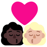 亲吻: 女人女人较深肤色中等-浅肤色emoji素材一 160x160像素