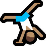 侧手翻的男人:中等肤色emoji素材一 160x160像素