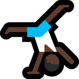 侧手翻的男人:深色肤色emoji素材一 160x160像素