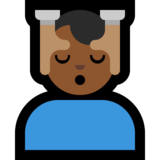 男士按摩:中黑肤色emoji素材一 160x160像素