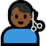 男士理发:中等深色肤色emoji素材一 160x160像素