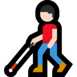 拿拐杖的男人:浅肤色emoji素材一 160x160像素