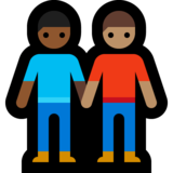 男士牵手:中深色肤色,中肤色emoji素材一 160x160像素
