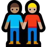 男士牵手:中等肤色,中等肤色emoji素材一 160x160像素