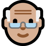 老人:中浅肤色emoji素材一 160x160像素