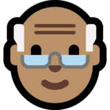 老人:中等肤色emoji素材一 160x160像素