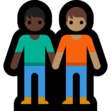 手牵手:深色肤色,中等肤色emoji素材一 160x160像素