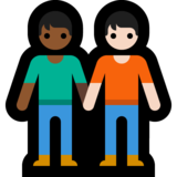 手牵手:中暗肤色,浅肤色emoji素材一 160x160像素